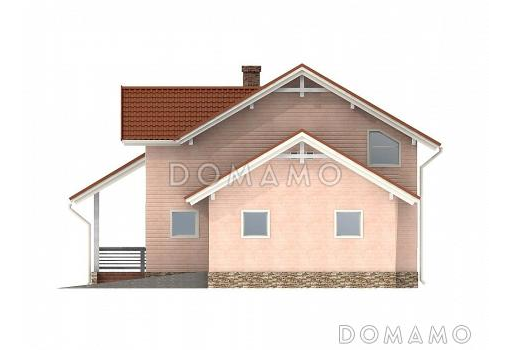 Проект каркасного дома с гаражом для одной машины / Фасад 3