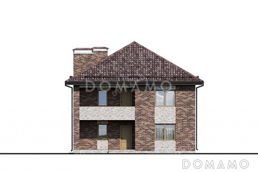 Проект двухэтажного дома с балконом / Фасад 2