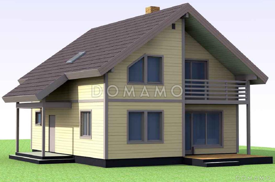 Проект дома с просторной террасой и открытым балконом / 5