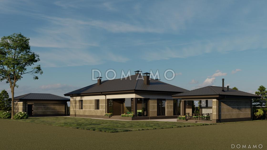 Проект кирпичного гаража на одно машиноместо с боковым выходом / 2