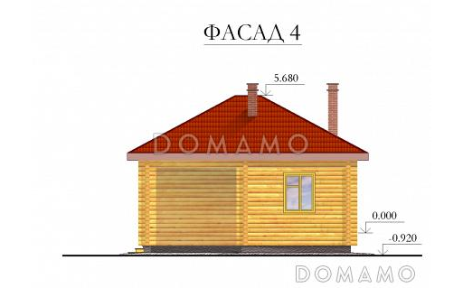 Проект бани с террасой / Фасад 4