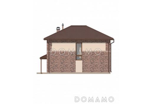 Проект современного двухэтажного дома из газобетона с четырьмя спальнями и кабинетом, без гаража / Фасад 1