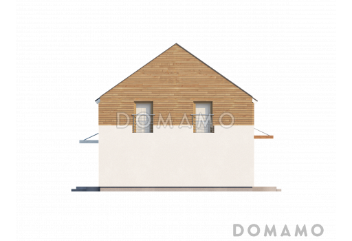 Проект удобного простого двухэтажного коттеджа из газобетона с кабинетом и просторной гостиной / Фасад 3