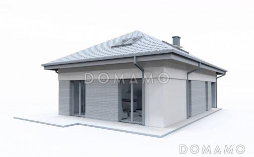 Проект комфортного дома с прачечной, гаражом, тремя спальнями на мансарде и просторной гардеробной / Фасад 1