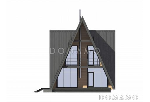 Проект каркасного А-образного дома-шалаша / Фасад 2