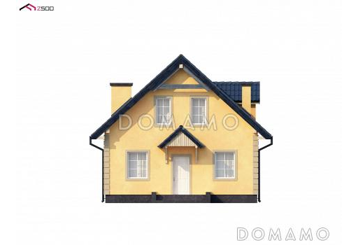 Проект одноэтажного дома из газобетона с мансардой и просторной гостиной / Фасад 1