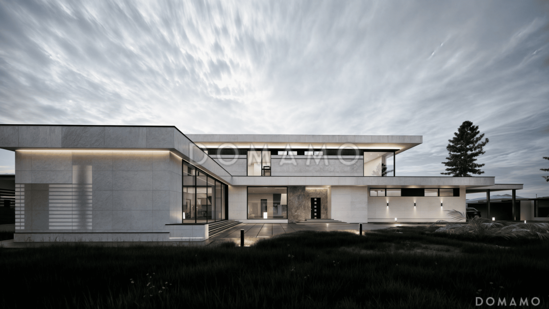 Проект дома с 4 спальнями, гаражом на 4 машины и мастерской / 4