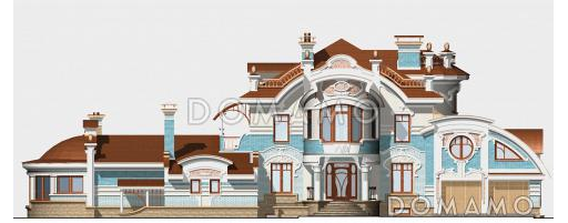 Проект жилого дома с большим бассейном с выходом на террасу / Фасад 3 Проект жилого дома с большим бассейном с выходом на террасу / Фасад 3