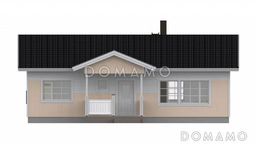 Проект одноэтажного каркасного дома с двумя спальнями / Фасад 1