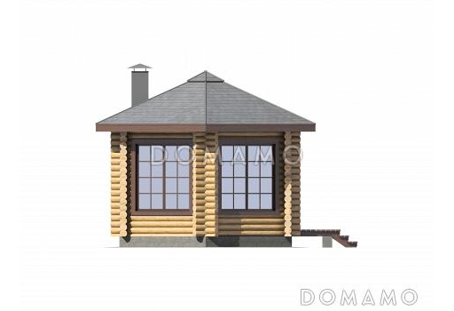 Проект небольшой, деревянной беседки для дачи / Фасад 4