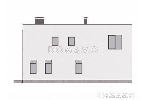Проект дома в стиле минимализм с 4 спальнями / Фасад 3