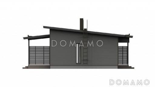 Проект одноэтажного каркасного дома с односкатной крышей / Фасад 2