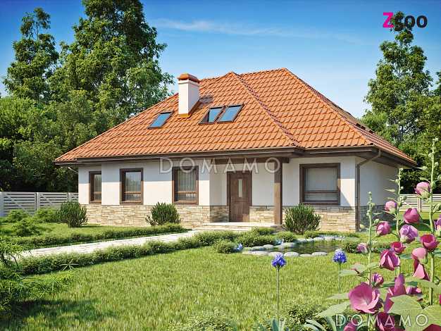 Проект классического мансардного дома из кирпича с необычной планировкой второго этажа