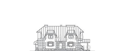 Проект вместительного дома с четырьмя спальнями и гостиной с выходом на террасу / Фасад 2