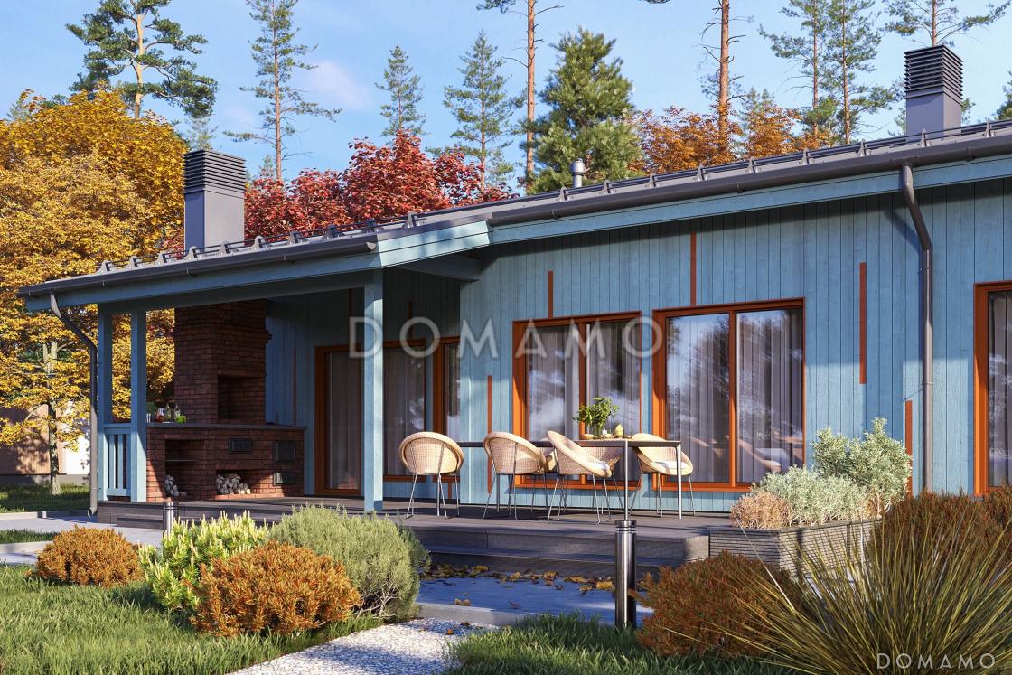 Проект дома в скандинавском стиле с 3 спальнями и барбекю на террасе / 2