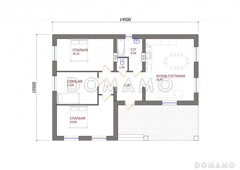 Проект 113 / План 1 этажа