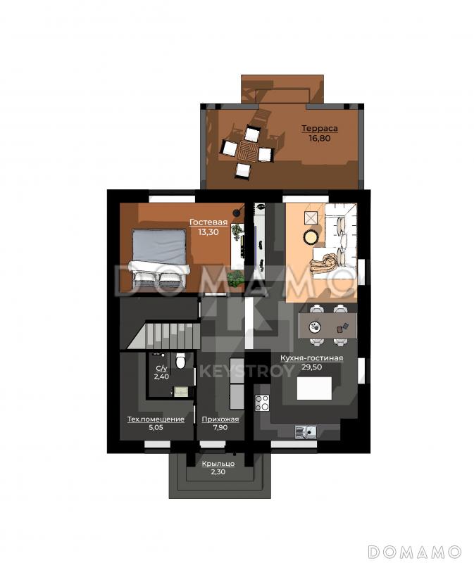 КейСтрой-383 / План 1 этажа