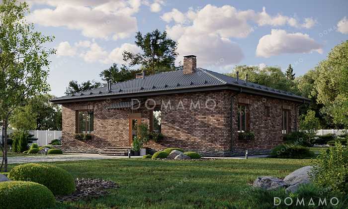 Проект одноэтажного дома с 3 спальнями и открытой террасой