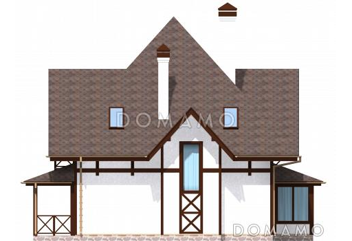 Проект просторного коттеджа в стиле кантри / Фасад 2