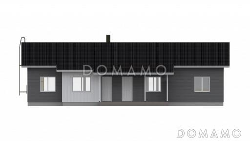 Проект каркасного дома с крытой террасой / Фасад 1