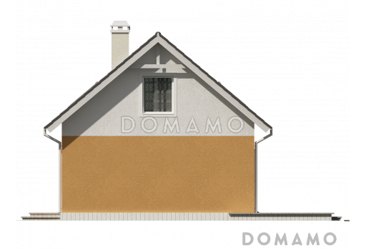 Проект простого одноэтажного мансардного дома из кирпича с тремя спальнями и индивидуальными гардеробными / Фасад 3