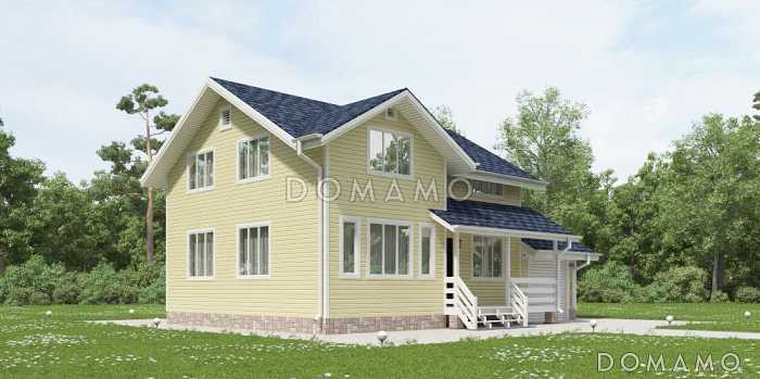 Проект дома из клееного бруса с просторными комнатами Проект дома из клееного бруса с просторными комнатами