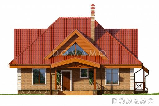 Проект двухэтажного дома из пеноблоков до 200 м.кв / Фасад 1