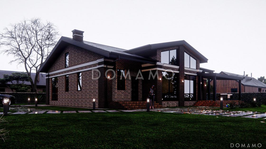 Проект дома из газобетона с мансардным этажом, верандой и 3 спальнями / 2