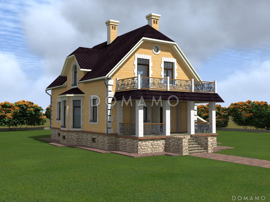 Проект  коттеджа с подвалом и террасой / 2