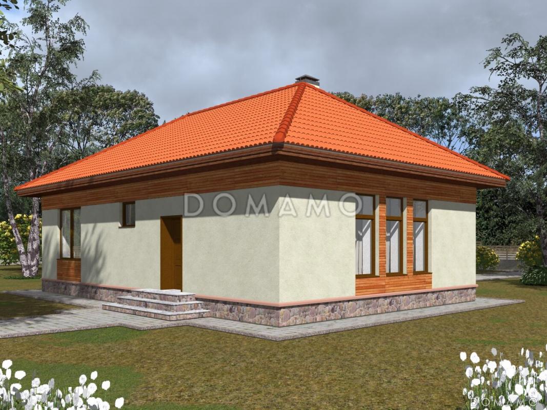 Одноэтажный дом из пенобетона с двумя просторными спальнями под черепичной кровлей / 2