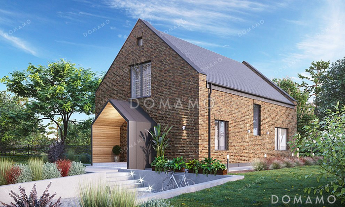 Проект одноэтажного дома с мансардой и террасой Проект одноэтажного дома с мансардой и террасой