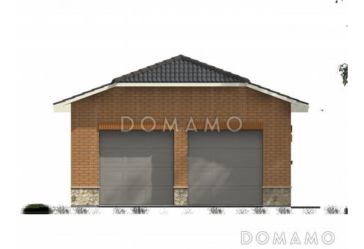 Проект гаража на две машины / Фасад 1