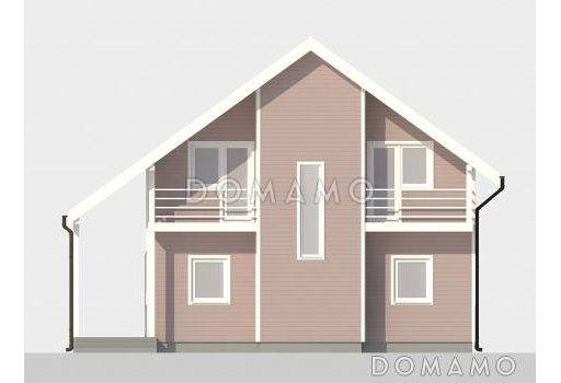 Дом с объединенной кухней-гостиной и большой террасой / Фасад 1