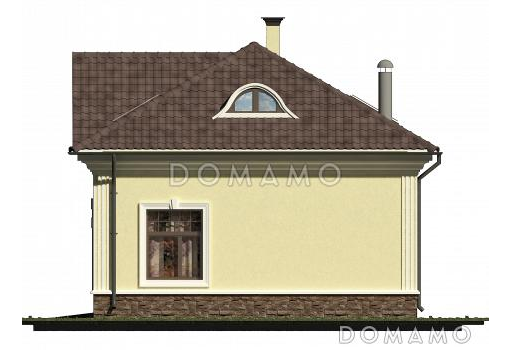 Проект гаража на 2 машины с мансардой / Фасад 2