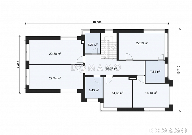 Проект коттеджа в стиле хайтек с гаражом на две машины S-269 / План 2 этажа Проект коттеджа в стиле хайтек с гаражом на две машины S-269 / План 2 этажа