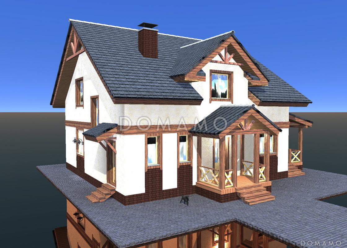 Проект коттеджа с квадратным планом / 1