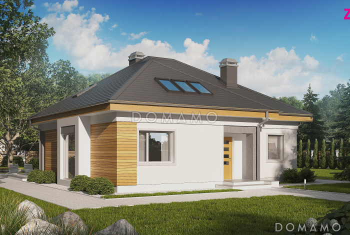 Проект мансардного дома из кирпича с двумя спальнями на первом этаже и двумя на мансарде Проект мансардного дома из кирпича с двумя спальнями на первом этаже и двумя на мансарде