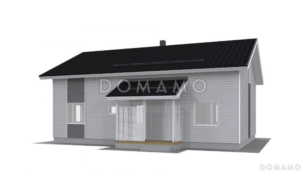 Проект современного двухэтажного каркасного дома с облицовкой деревянной вагонкой / 3