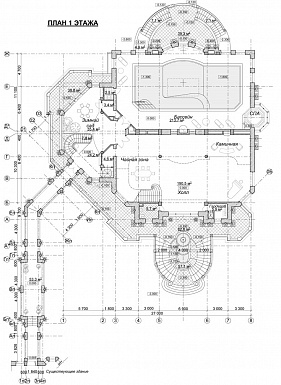 Проект оздоровительного комплекса  / План 1 этажа