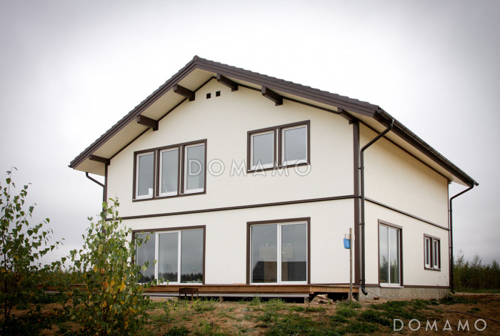 Проект дома из газобетона 10х10 с мансардой Проект дома из газобетона 10х10 с мансардой