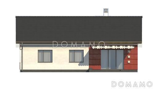 Проект классического одноэтажного дома из кирпича с тремя спальнями и светлой гостиной / Фасад 3