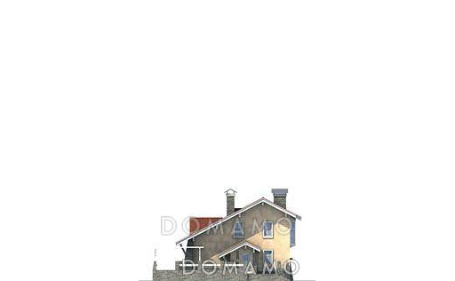 Проект дома из кирпича с зимним садом и небольшим подвальным помещением / Фасад 2