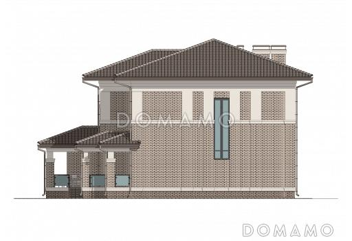 Проект большого дома с 5 спальнями, кабинетом и просторной гостиной / Фасад 4