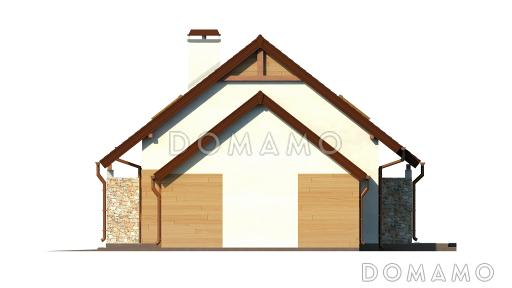 Проект одноэтажного дома из кирпича с жилым мансардным этажом и гаражом / Фасад 4