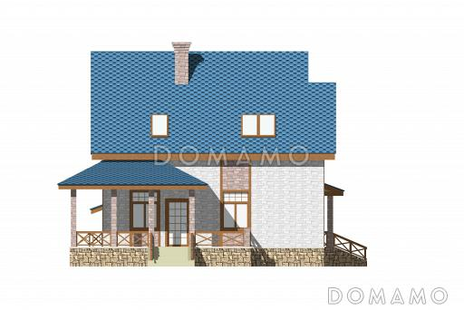 Проект двухэтажного коттеджа с большим гаражом / Фасад 4