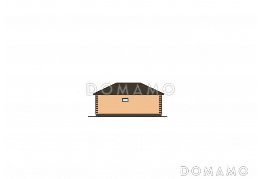 Проект небольшого одноэтажного дома с двумя спальнями, кладовой в кухне-гостиной / Фасад 4