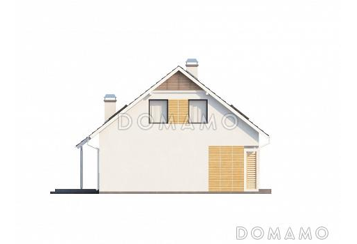 Проект мансардного дома из кирпича с кабинетом, тремя спальнями и гаражом / Фасад 3