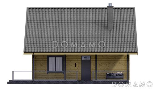 Проект двухэтажного дома с крытой и открытой террасами / Фасад 1