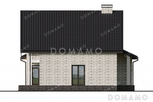 Проект одноэтажного дома с мансардой и гаражом на два авто / Фасад 2