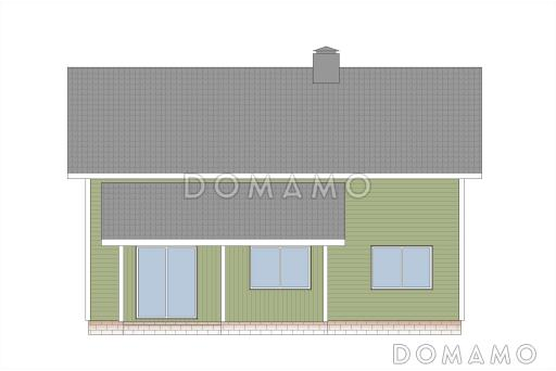 Проект скандинавского дома из газобетона с 4 спальнями, гостиной и крытой террасой / Фасад 4